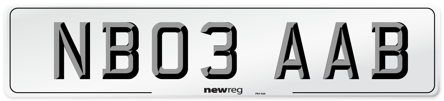 NB03 AAB Number Plate from New Reg